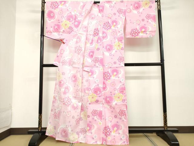 平和屋着物∴夏物 浴衣 舞花文 暈し染め 銀糸 綿 逸品 DABD2633cd