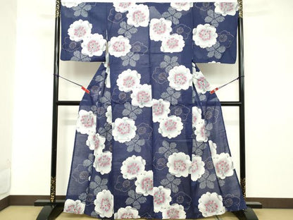 平和屋着物∴夏物　浴衣　舞花文　綿　逸品　DABD2635cd