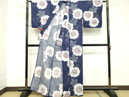 平和屋着物∴夏物　浴衣　舞花文　綿　逸品　DABD2635cd