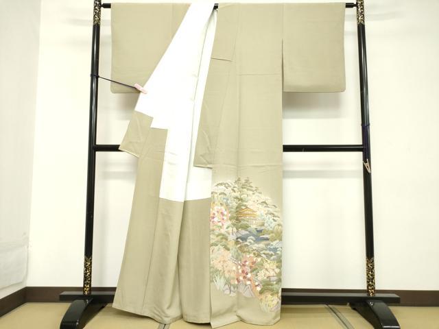 平和屋着物■豪華色留袖　風景文　金閣寺　暈し染め　金彩　正絹　逸品　DABD2646cd
