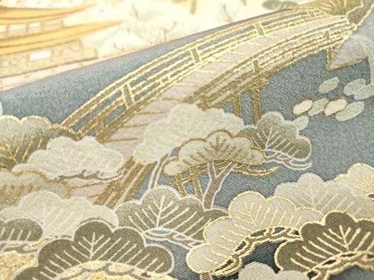 平和屋着物■豪華色留袖　風景文　金閣寺　暈し染め　金彩　正絹　逸品　DABD2646cd
