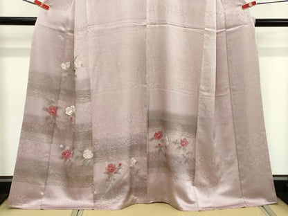 平和屋着物■訪問着 刺繍 草花文 正絹 逸品 DABD2668cd