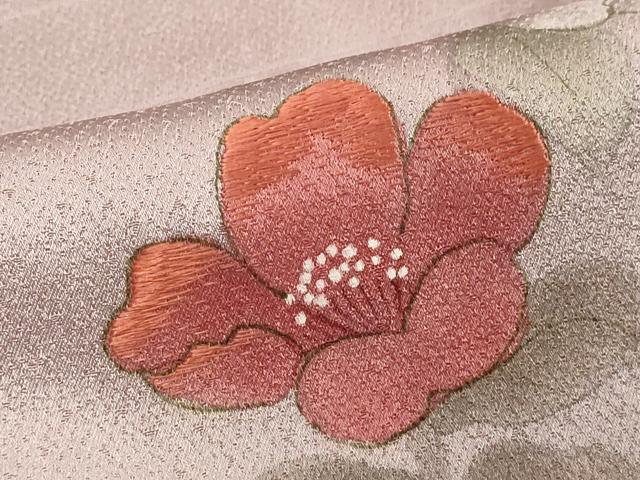 平和屋着物■訪問着 刺繍 草花文 正絹 逸品 DABD2668cd
