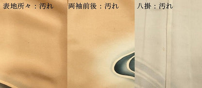 平和屋着物■訪問着 手描き 流水文 暈し染め 銀彩 正絹 逸品 DABD2686cd
