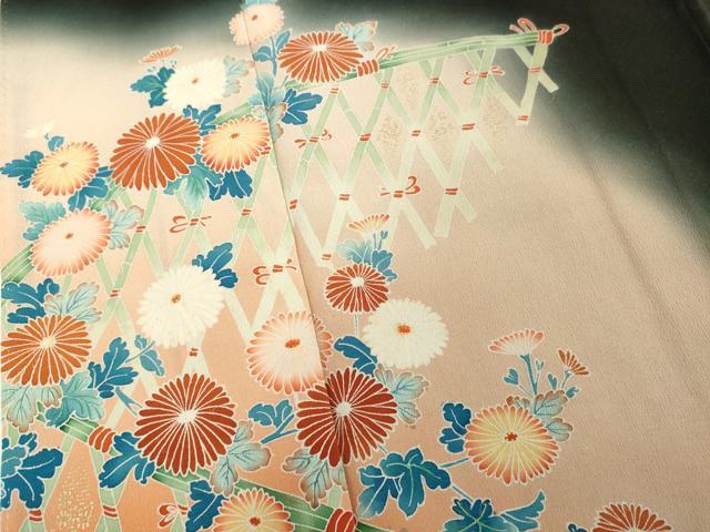 平和屋着物■豪華黒留袖 草花文 暈し染め 金彩 正絹 逸品 DABD2690cd