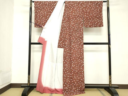 平和屋着物■上質な小紋 舞花文 正絹 逸品 DABD2691cd