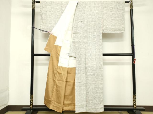 平和屋着物■本塩沢紬　亀甲花文　正絹　逸品　DABD2698cd