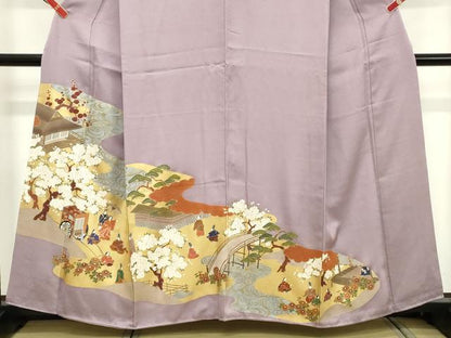 平和屋着物■豪華色留袖　人物風景文　金彩　正絹　逸品　DABD2717cd