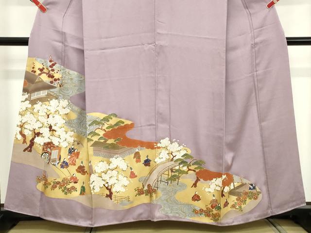 平和屋着物■豪華色留袖　人物風景文　金彩　正絹　逸品　DABD2717cd