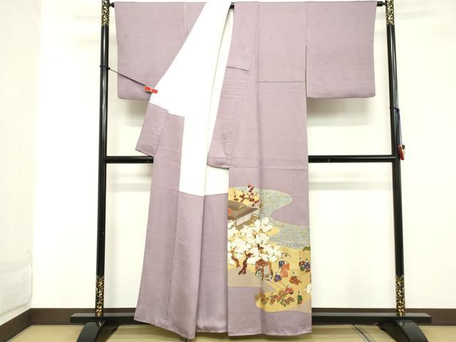 平和屋着物■豪華色留袖　人物風景文　金彩　正絹　逸品　DABD2717cd