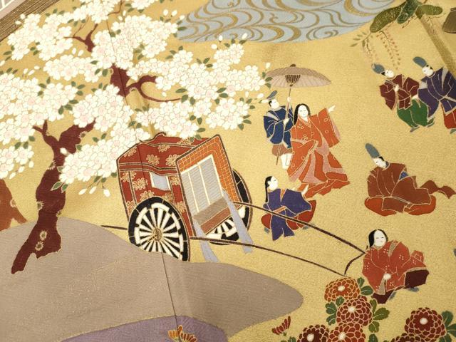 平和屋着物■豪華色留袖　人物風景文　金彩　正絹　逸品　DABD2717cd