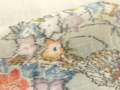 平和屋着物■上質な紬　花鳥丸文　正絹　逸品　DABD2730cd