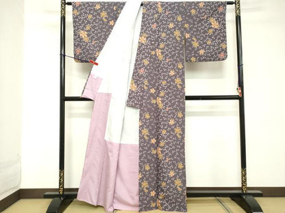 平和屋着物■小紋　舞花文　洗える着物　DABD2737cd