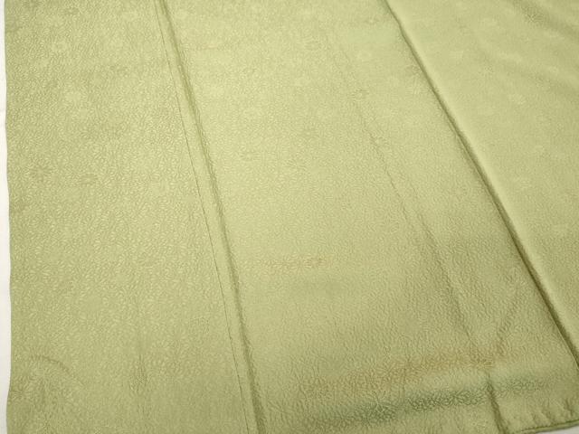 平和屋着物■上質な色無地 舞花地紋 抹茶色 正絹 逸品 DABD2803cd