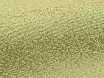平和屋着物■上質な色無地 舞花地紋 抹茶色 正絹 逸品 DABD2803cd