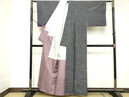 平和屋着物■上質な紬　抽象文様　正絹　逸品　DABD2832cd