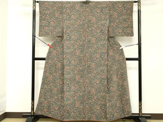 平和屋着物■上質な小紋 舞花文 正絹 逸品 DABD2834cd
