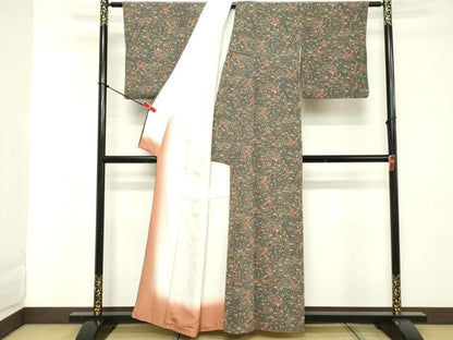 平和屋着物■上質な小紋 舞花文 正絹 逸品 DABD2834cd