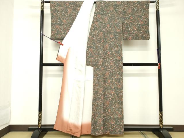 平和屋着物■上質な小紋 舞花文 正絹 逸品 DABD2834cd