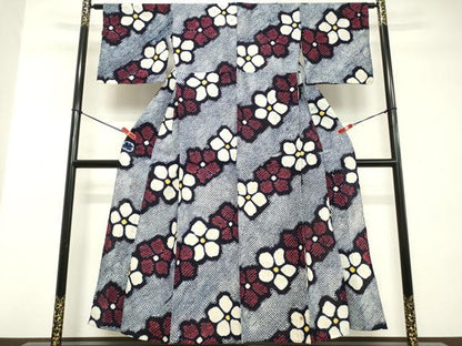 平和屋着物∴夏物 浴衣 有松鳴海絞り 花繋ぎ 綿 逸品 DABD2852cd