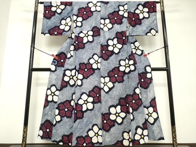 平和屋着物∴夏物 浴衣 有松鳴海絞り 花繋ぎ 綿 逸品 DABD2852cd