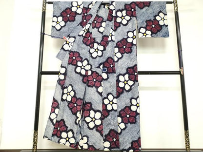 平和屋着物∴夏物 浴衣 有松鳴海絞り 花繋ぎ 綿 逸品 DABD2852cd
