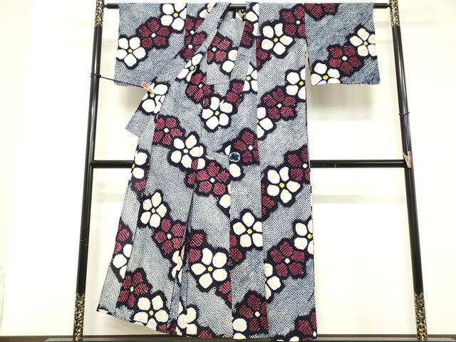 平和屋着物∴夏物 浴衣 有松鳴海絞り 花繋ぎ 綿 逸品 DABD2852cd