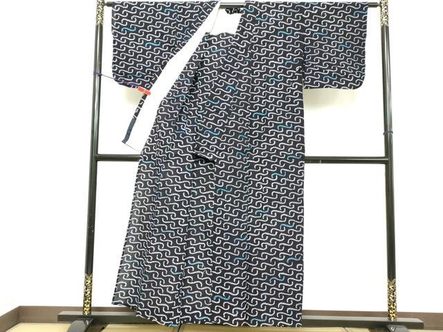平和屋着物∴夏物 浴衣 有松鳴海絞り 流水文 綿 逸品 DABD2860cd