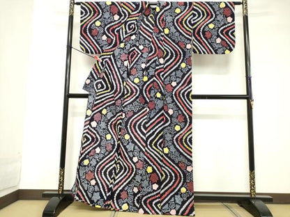 平和屋着物∴夏物 浴衣 有松鳴海絞り 流水文 綿 逸品 DABD2862cd