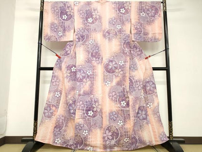 平和屋着物∴夏物　浴衣　有松鳴海絞り　花丸文　綿　逸品　DABD2866cd