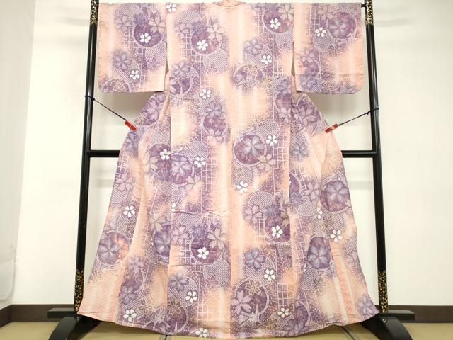 平和屋着物∴夏物　浴衣　有松鳴海絞り　花丸文　綿　逸品　DABD2866cd