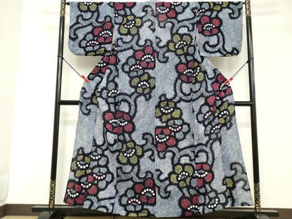 平和屋着物∴夏物 浴衣 有松鳴海絞り 花唐草文 綿 逸品 DABD2868cd