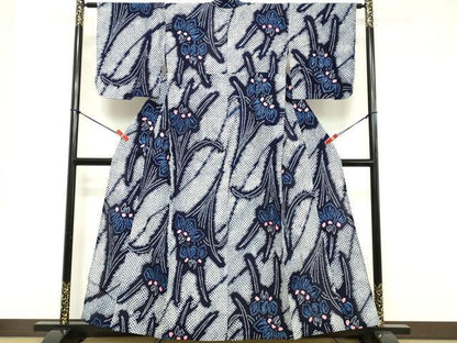平和屋着物∴夏物 浴衣 有松鳴海絞り 草花文 綿 逸品 DABD2869cd
