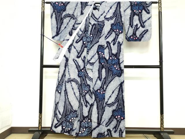 平和屋着物∴夏物 浴衣 有松鳴海絞り 草花文 綿 逸品 DABD2869cd