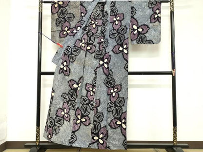 平和屋着物∴夏物　浴衣　有松鳴海絞り　花繋ぎ　綿　逸品　DABD2883cd