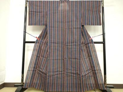 平和屋着物∴夏物　阿波しじら織　浴衣　間道　逸品　DABD2889cd