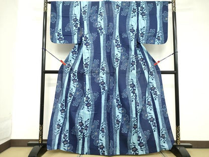 平和屋着物∴夏物 綿紅梅 浴衣 舞花文 綿 逸品 DABD2900cd