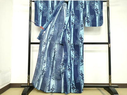 平和屋着物∴夏物 綿紅梅 浴衣 舞花文 綿 逸品 DABD2900cd