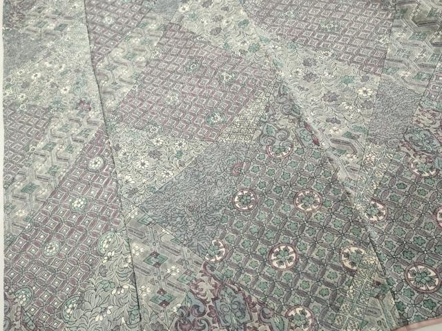 平和屋着物■上質な小紋 切嵌吉祥花文 正絹 逸品 DABD2905cd