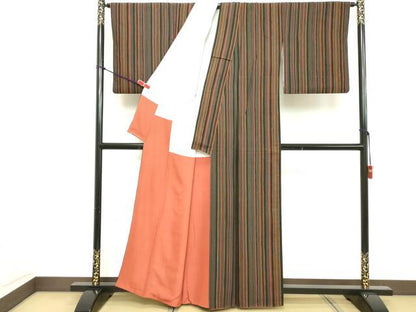 平和屋着物■上質な小紋 間道 正絹 逸品 DABD2925cd