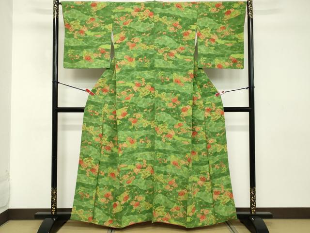 平和屋着物■上質な小紋 草花文 正絹 逸品DABD2928cd