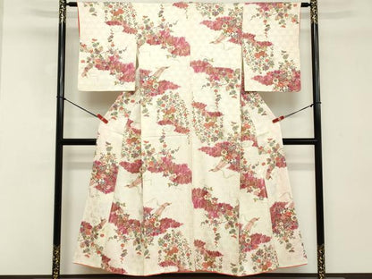 平和屋着物■上質な小紋 舞花文 金彩 正絹 逸品 DABD2931cd