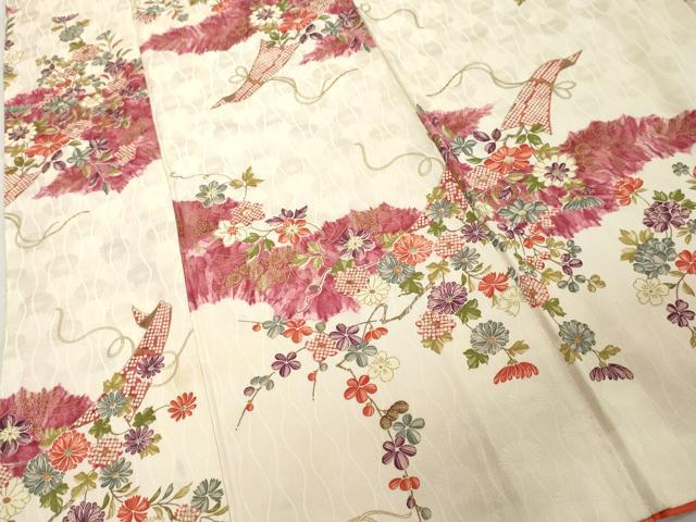 平和屋着物■上質な小紋 舞花文 金彩 正絹 逸品 DABD2931cd