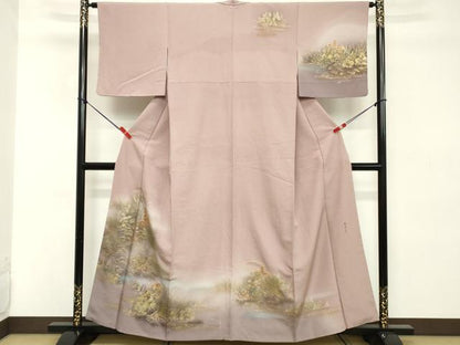 平和屋着物■訪問着 作家物 風景文 暈し染め 金銀彩 正絹 逸品 DABD2932cd
