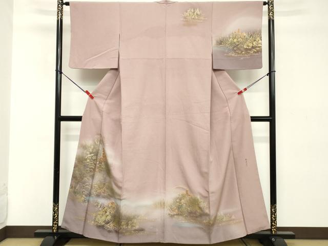平和屋着物■訪問着 作家物 風景文 暈し染め 金銀彩 正絹 逸品 DABD2932cd