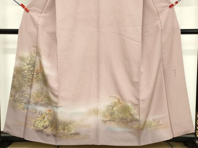 平和屋着物■訪問着 作家物 風景文 暈し染め 金銀彩 正絹 逸品 DABD2932cd
