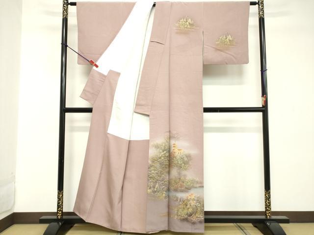 平和屋着物■訪問着 作家物 風景文 暈し染め 金銀彩 正絹 逸品 DABD2932cd