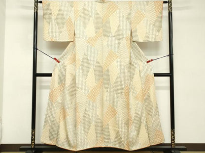 平和屋着物■上質な小紋 切嵌文 正絹 逸品 DABD2942cd