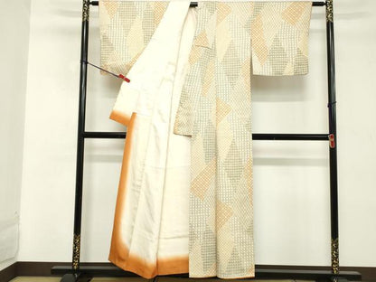 平和屋着物■上質な小紋 切嵌文 正絹 逸品 DABD2942cd