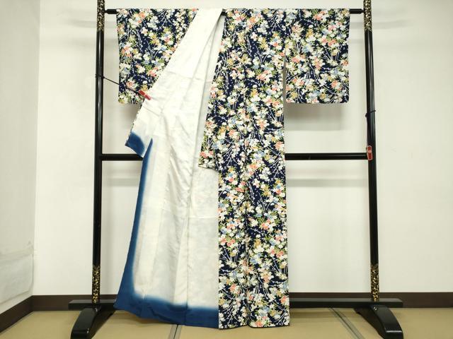 平和屋着物■上質な小紋 草花文 正絹 逸品 DABD2943cd
